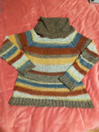 Jersey Md'M de punto a rayas cuello alto