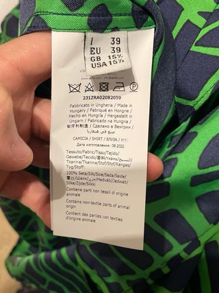 Camisa Moschino seda hombre talla 39