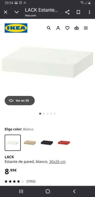 Estantería LACK IKEA Blanca 30x26 cm