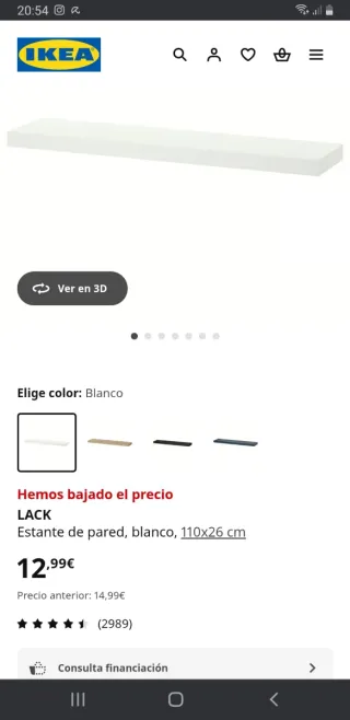 Estantería LACK IKEA Blanca 30x26 cm