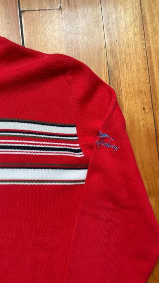 Cárdigan Burberry Vintage Rojo Cremallera