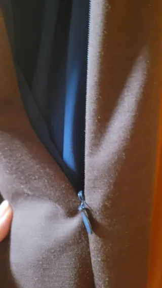 Vestido Tintoretto azul y marrón con franja centra