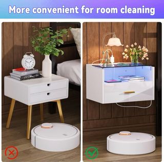 Mesitas Noche LED Flotantes con USB y enchufe