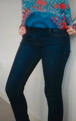 Vaqueros Zara Mujer Azul Talla 36