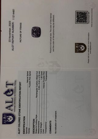 Diamante Espinela Natural ALGT ALGT: 11214481