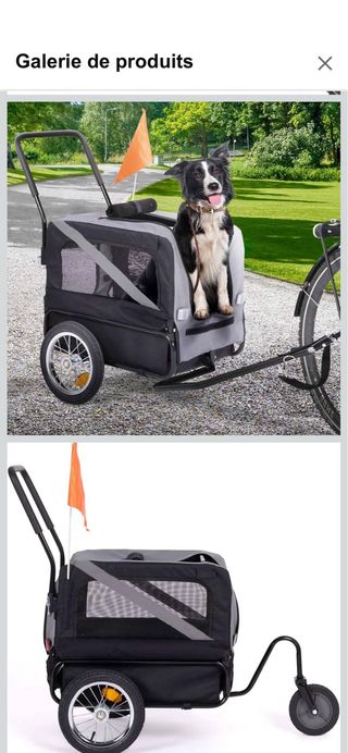 Remolque y cochecito bicicleta para mascotas