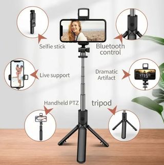 Selfie Stick F210 con Luz Trípode Mando