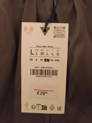 Pantalón bombacho satinado Zara gris