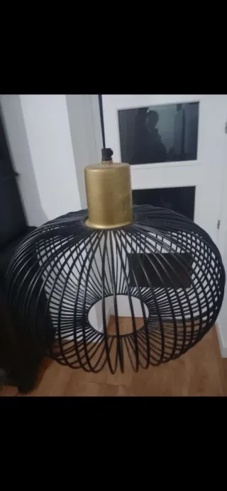 Lámpara colgante diseño jaula metal