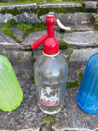 3 Sifones antiguos de vidrio