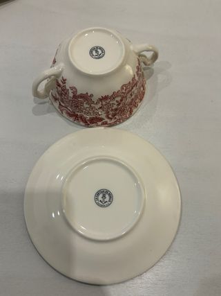 Taza consomé y plato Cartuja Sevilla