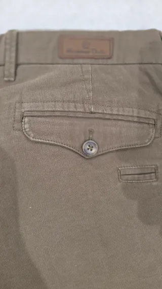 Pantalón Massimo Dutti micropana marrón T.42