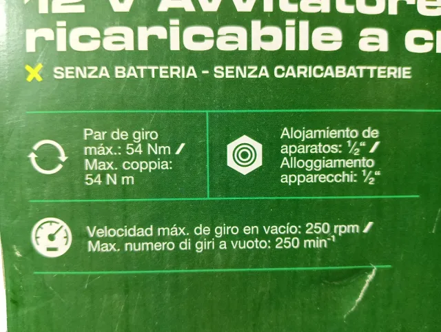 Llave 12V Parkside + Batería 2Ah y Cargador