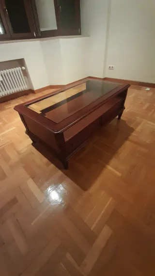 Mesa de centro madera y cristal