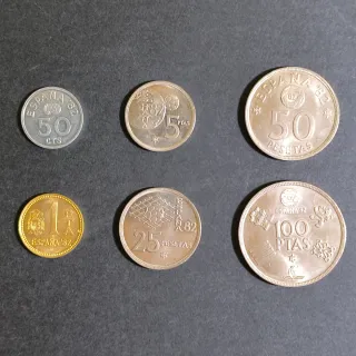 Colección de 6 monedas de Pesetas España 1980