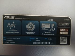 Portátil Asus Intel Core i5 Negro