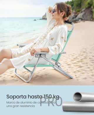 Silla de playa plegable y portátil