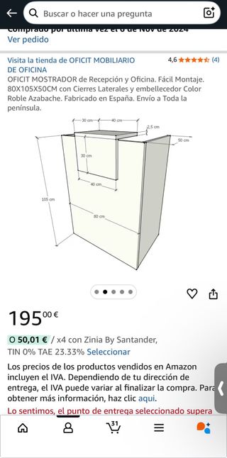 ️ Mostrador para negocio como nuevo