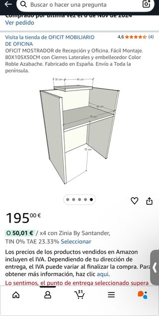 ️ Mostrador para negocio como nuevo