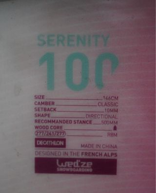 Tabla Snowboard Wedze con fijaciones