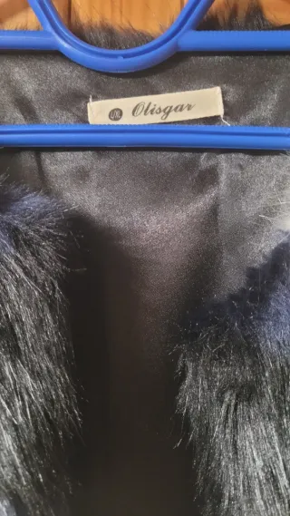 Chaquetón pelo rayas negro,azul+ blanco.Talla L/XL