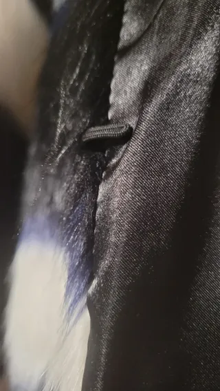 Chaquetón pelo rayas negro,azul+ blanco.Talla L/XL