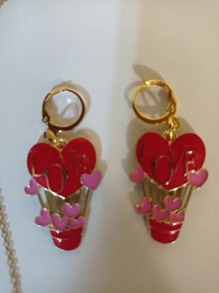 Set gioielli cuore LOVE oro e rosso