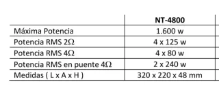 Etapa Kipus NT-4800 1600W 4 Canales