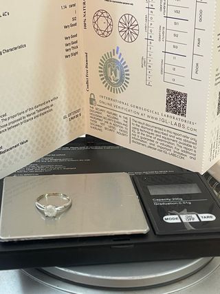 Anillo Oro 18k Diamante Natural 1.14 Ct SI2