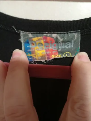 Vestido Desigual Talla L Negro y Rojo