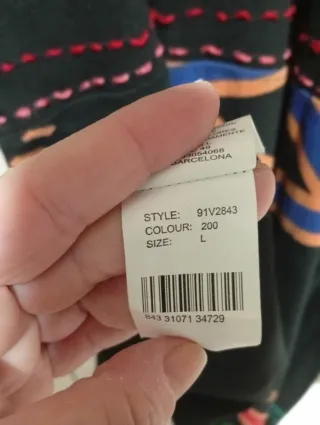 Vestido Desigual Talla L Negro y Rojo