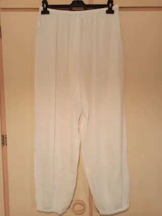 Pantalón bombacho fluido Zara blanco