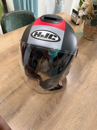 Casco HJC i40 Dova Jet Negro/Rojo/Plata S.