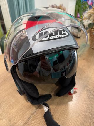 Casco HJC i40 Dova Jet Negro/Rojo/Plata S.