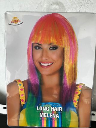 Peluca Larga Lisa Multicolor - Estilo Arcoíris