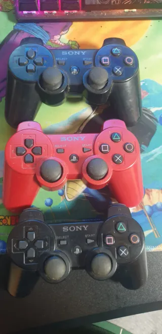 Mandos PS3 Sony (Negro y Rojo)