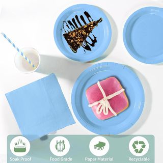 Vajilla Desechable Fiesta Azul