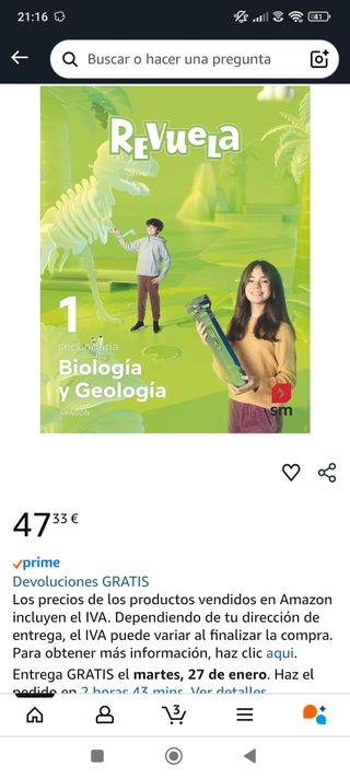 Biología y Geología. 1 Secundaria. Región de Mu...