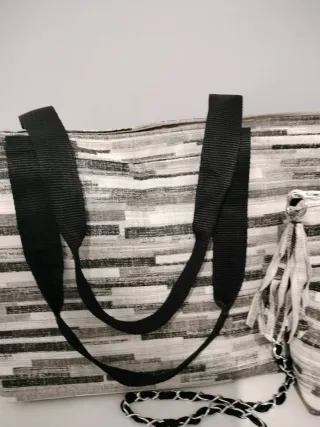 Duo Bolso Hombro Negro Gris