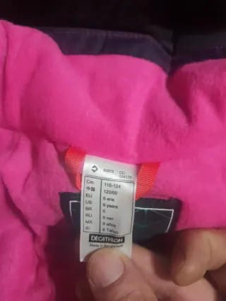 Mono de esquí Wedze rosa y azul T.6