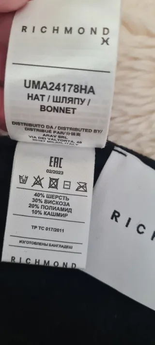 Cappello uomo Richmond nero
