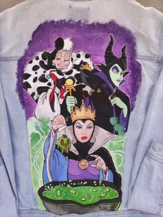 Cazadora vaquera pintada a mano Disney Villanos