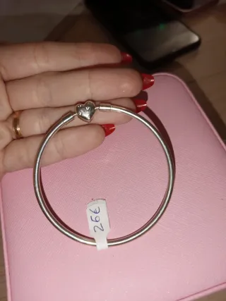 Pulsera rígida plata corazón