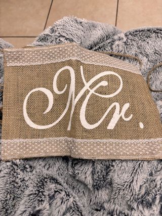 Yute Mr & Mrs para sillas de boda