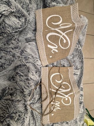 Yute Mr & Mrs para sillas de boda