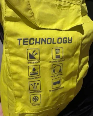 Abrigo de esquí Crivit amarillo y gris con etiquet