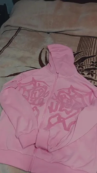 Sudadera rosa con cremallera Talla M