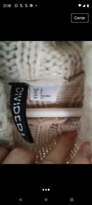 Jersey H&M cuello alto beige talla única