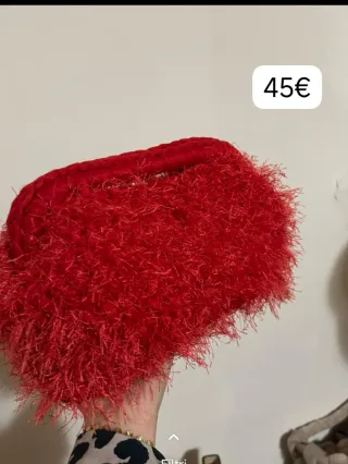 Borsa uncinetto marrone con filo dorato