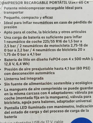 Compresor Recargable Portátil Ultimate Speed